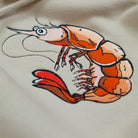 Shrimp Embroidery, Sand Colored Hoodie