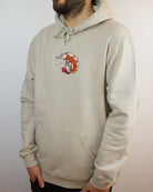 Men Hoodie with shrimp embroidery, sand color