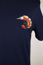 Close up of Shrimp embroidery T-Shirt by The Embroidery Crew