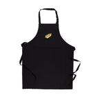 Black Apron with embroidered Hotdog design by The Embroidery Crew