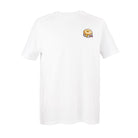 White T-Shirt with embroidered Bagel design by The Embroidery Crew