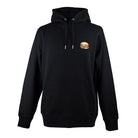 Black Hoodie with embroidered Burger design by The Embroidery Crew