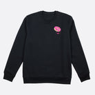 A black sweatshirt with donut embroidery