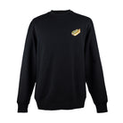 Black Sweatshirt with embroidered Hotdog design by The Embroidery Crew