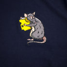 Navy coloured T-Shirt with Rat Embroidery Close Up