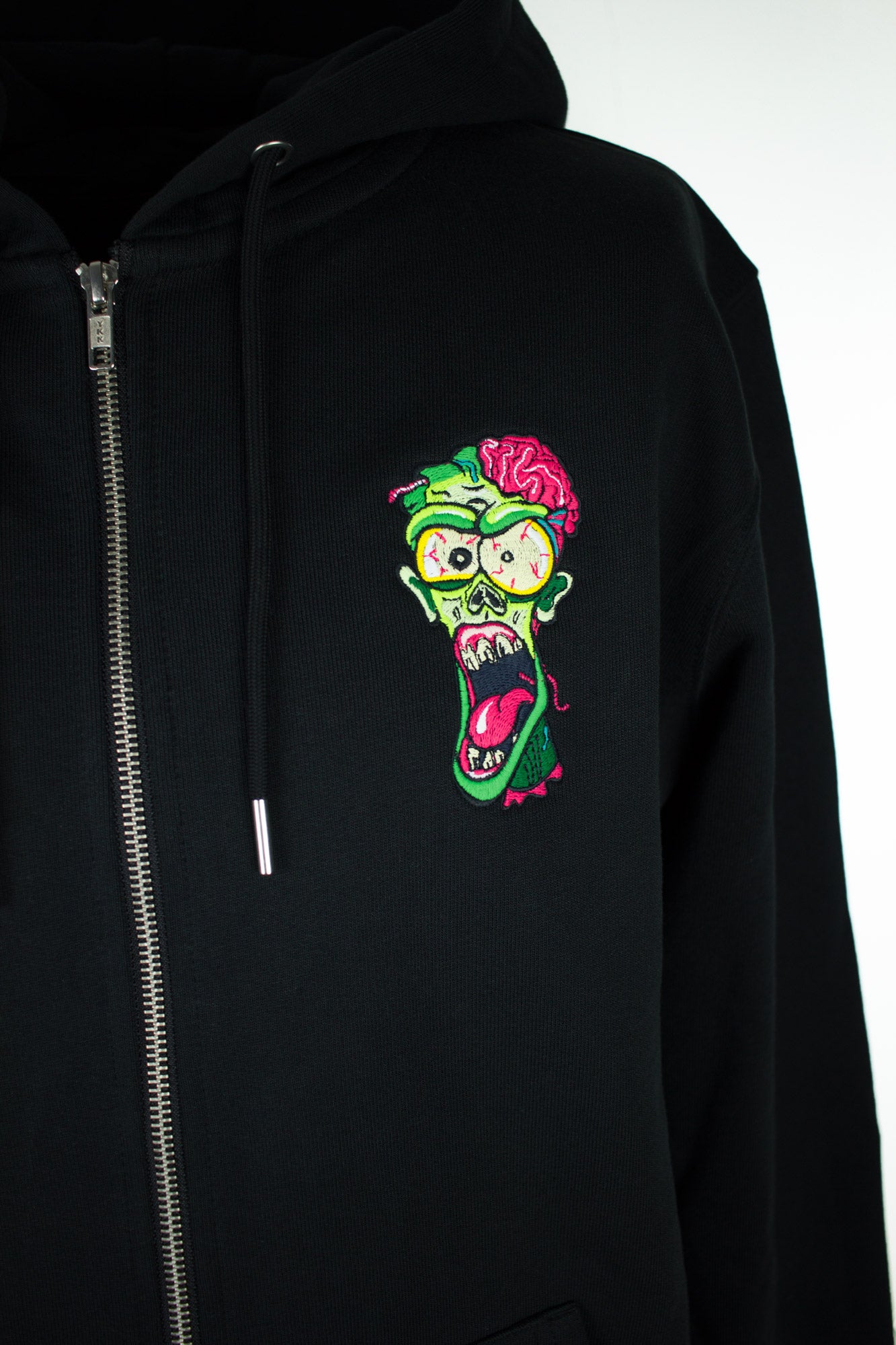 Zombie Embroidery zip-up Hoodie